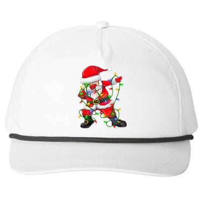 Cute Christmas Dabbing Santa Lights Snapback Five-Panel Rope Hat