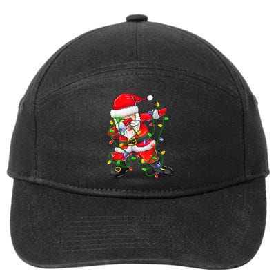 Cute Christmas Dabbing Santa Lights 7-Panel Snapback Hat