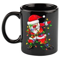 Cute Christmas Dabbing Santa Lights 11oz C Handle Ceramic Mug