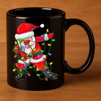 Cute Christmas Dabbing Santa Lights 11oz C Handle Ceramic Mug