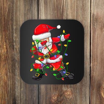 Cute Christmas Dabbing Santa Lights Coaster