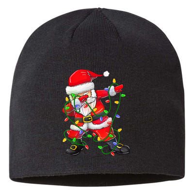 Cute Christmas Dabbing Santa Lights Sustainable Beanie