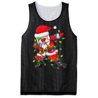 Cute Christmas Dabbing Santa Lights Mesh Reversible Basketball Jersey Tank