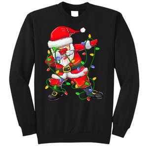 Cute Christmas Dabbing Santa Lights Tall Sweatshirt