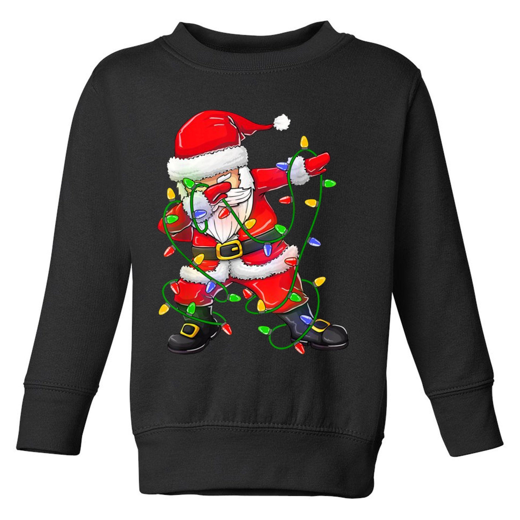 Cute Christmas Dabbing Santa Lights Toddler Sweatshirt