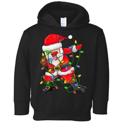 Cute Christmas Dabbing Santa Lights Toddler Hoodie