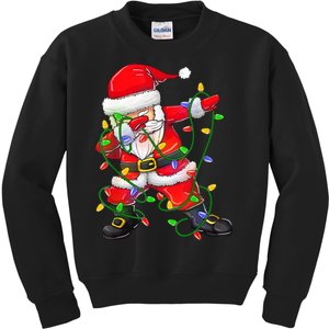 Cute Christmas Dabbing Santa Lights Kids Sweatshirt