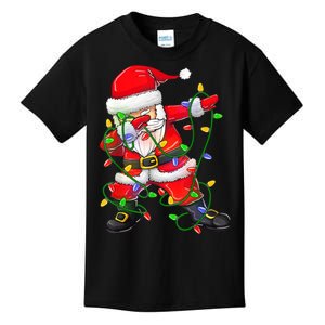 Cute Christmas Dabbing Santa Lights Kids T-Shirt