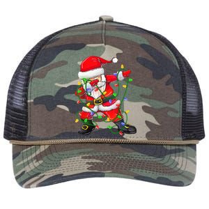 Cute Christmas Dabbing Santa Lights Retro Rope Trucker Hat Cap