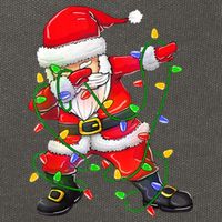 Cute Christmas Dabbing Santa Lights Cotton Canvas Backpack