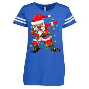 Cute Christmas Dabbing Santa Lights Enza Ladies Jersey Football T-Shirt