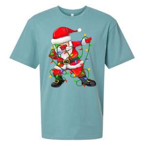 Cute Christmas Dabbing Santa Lights Sueded Cloud Jersey T-Shirt