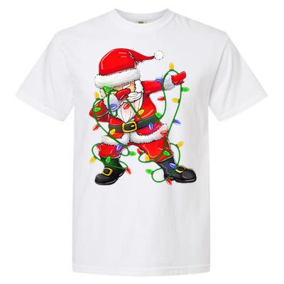 Cute Christmas Dabbing Santa Lights Garment-Dyed Heavyweight T-Shirt