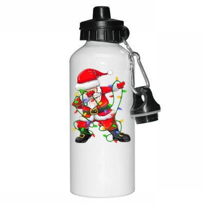 Cute Christmas Dabbing Santa Lights Aluminum Water Bottle 