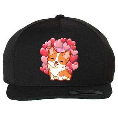 Cute Corgi Dog Valentines Day Love Heart Gift Cute Gift Wool Snapback Cap