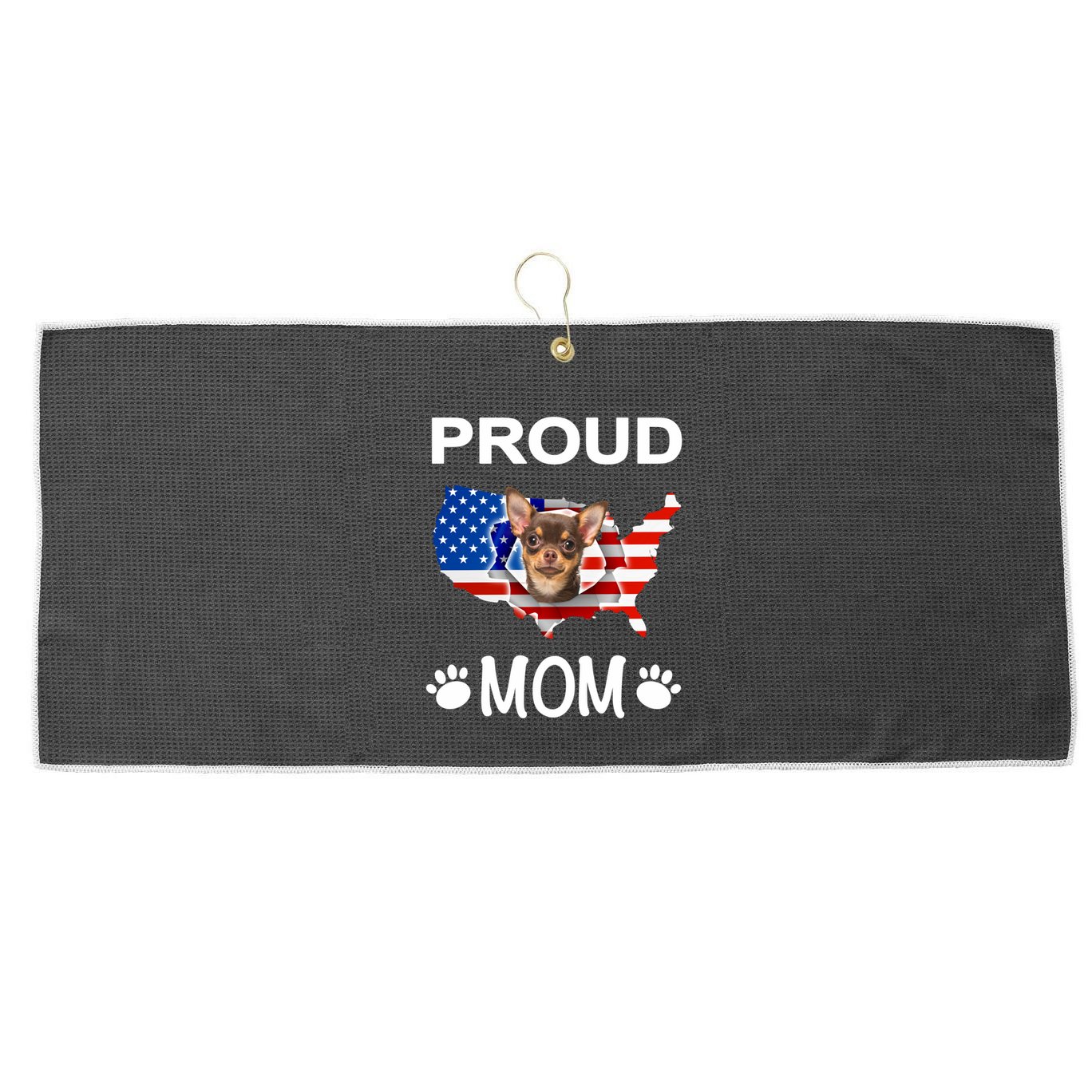 Chihuahua Chihuahua Dog Chihuahua Proud Patriot Mom Meaningful Gift Large Microfiber Waffle Golf Towel