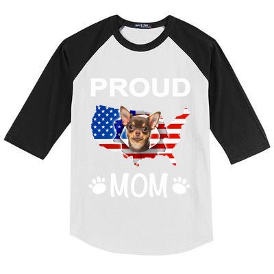 Chihuahua Chihuahua Dog Chihuahua Proud Patriot Mom Meaningful Gift Kids Colorblock Raglan Jersey