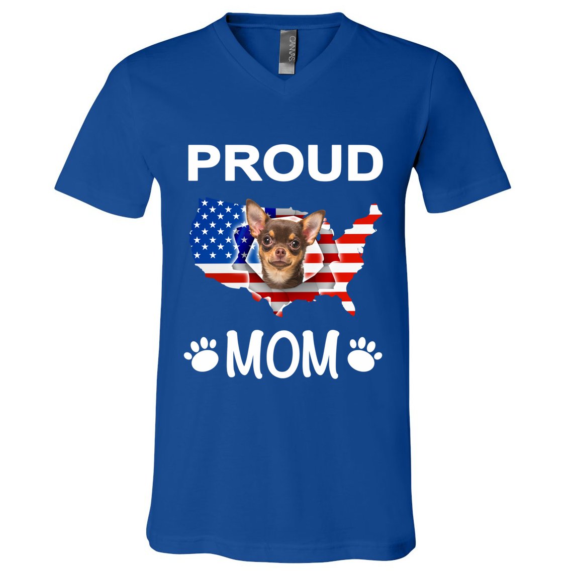 Chihuahua Chihuahua Dog Chihuahua Proud Patriot Mom Meaningful Gift V-Neck T-Shirt