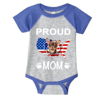 Chihuahua Chihuahua Dog Chihuahua Proud Patriot Mom Meaningful Gift Infant Baby Jersey Bodysuit