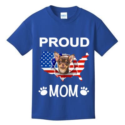 Chihuahua Chihuahua Dog Chihuahua Proud Patriot Mom Meaningful Gift Kids T-Shirt