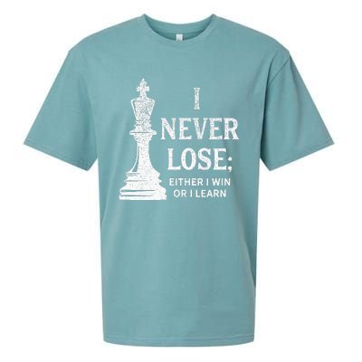 Classic Chess Design I Never Lose; I Either Win Or Learn Sueded Cloud Jersey T-Shirt