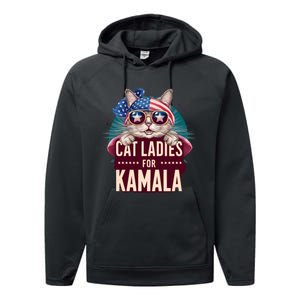 Cute Cat Design Cat Ladies For Kamala Performance Fleece Hoodie