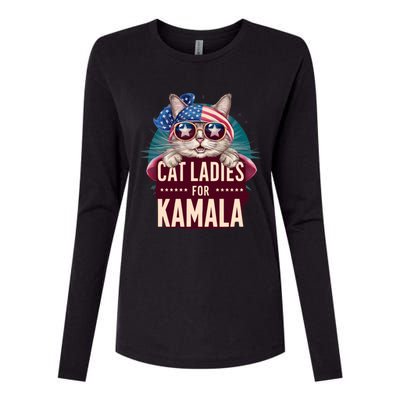 Cute Cat Design Cat Ladies For Kamala Womens Cotton Relaxed Long Sleeve T-Shirt