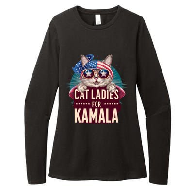 Cute Cat Design Cat Ladies For Kamala Womens CVC Long Sleeve Shirt