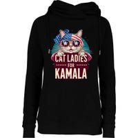 Cute Cat Design Cat Ladies For Kamala Womens Funnel Neck Pullover Hood