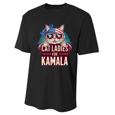 Cute Cat Design Cat Ladies For Kamala Performance Sprint T-Shirt