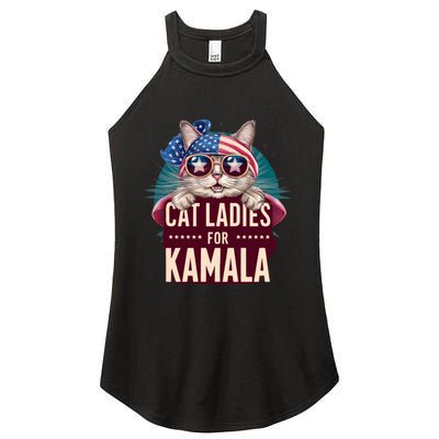 Cute Cat Design Cat Ladies For Kamala Women's Perfect Tri Rocker Tank