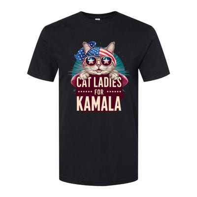 Cute Cat Design Cat Ladies For Kamala Softstyle CVC T-Shirt