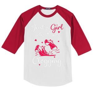 Cute Clogging Dance Just A Girl Who Loves Clogging Kids Colorblock Raglan Jersey