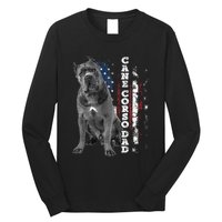 Cane Corso Dad Dog Owner Italian Mastiff Usa American Flag Long Sleeve Shirt