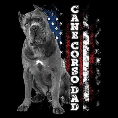 Cane Corso Dad Dog Owner Italian Mastiff Usa American Flag T-Shirt