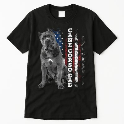 Cane Corso Dad Dog Owner Italian Mastiff Usa American Flag Tall T-Shirt