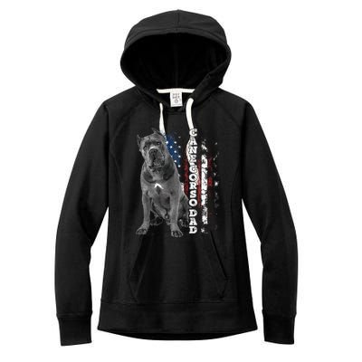 Cane Corso Dad Dog Owner Italian Mastiff Usa American Flag Women's Fleece Hoodie