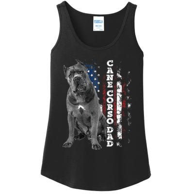 Cane Corso Dad Dog Owner Italian Mastiff Usa American Flag Ladies Essential Tank