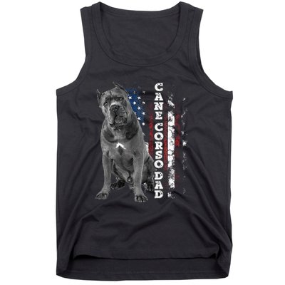 Cane Corso Dad Dog Owner Italian Mastiff Usa American Flag Tank Top