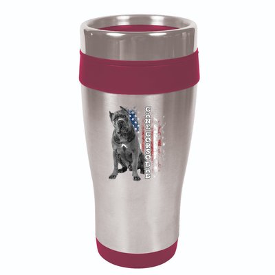 Cane Corso Dad Dog Owner Italian Mastiff Usa American Flag 16oz Travel Tumbler