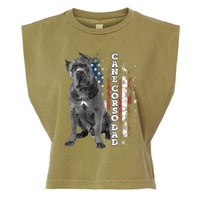 Cane Corso Dad Dog Owner Italian Mastiff Usa American Flag Garment-Dyed Women's Muscle Tee