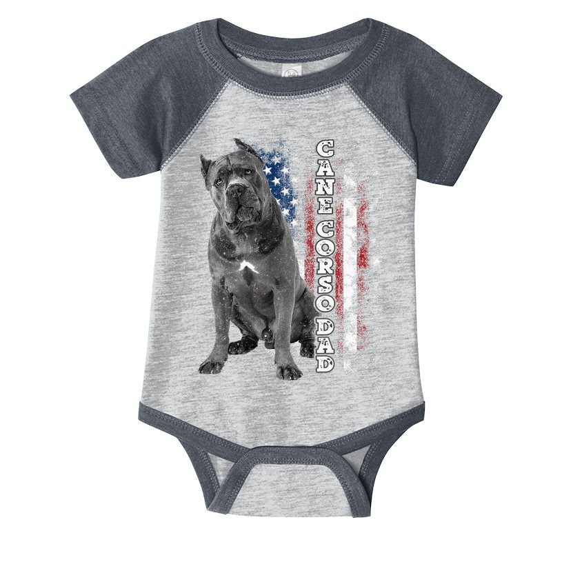 Cane Corso Dad Dog Owner Italian Mastiff Usa American Flag Infant Baby Jersey Bodysuit