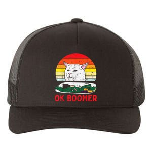 Confused Cat Dinner Table Ok Boomer Funny Meme Lover Gift Yupoong Adult 5-Panel Trucker Hat