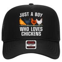 Cute Chicken Design For Farming Chicken Lover High Crown Mesh Back Trucker Hat