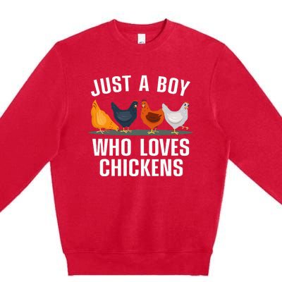 Cute Chicken Design For Farming Chicken Lover Premium Crewneck Sweatshirt