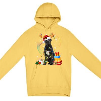 Cane Corso Dog Christmas Reindeer Santa Lights Dogs Xmas Gift Premium Pullover Hoodie