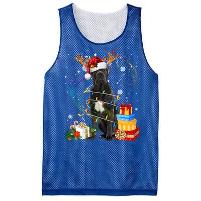 Cane Corso Dog Christmas Reindeer Santa Lights Dogs Xmas Gift Mesh Reversible Basketball Jersey Tank