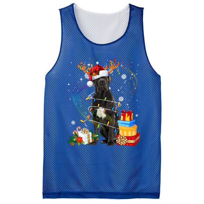 Cane Corso Dog Christmas Reindeer Santa Lights Dogs Xmas Gift Mesh Reversible Basketball Jersey Tank