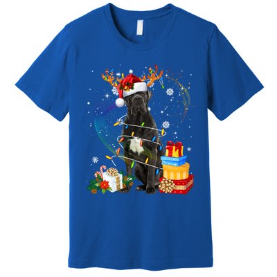 Cane Corso Dog Christmas Reindeer Santa Lights Dogs Xmas Gift Premium T-Shirt