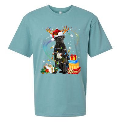 Cane Corso Dog Christmas Reindeer Santa Lights Dogs Xmas Gift Sueded Cloud Jersey T-Shirt